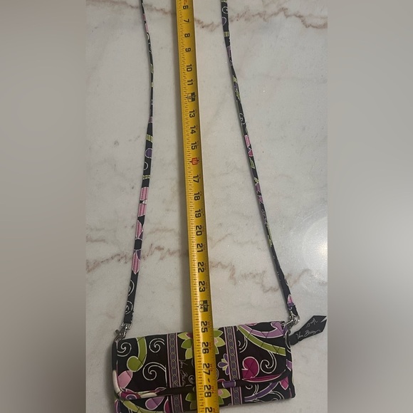 Vera Bradley Retired Purple Punch Tri-Fold Crossbody Wallet 2009 Pattern - Picture 7 of 7